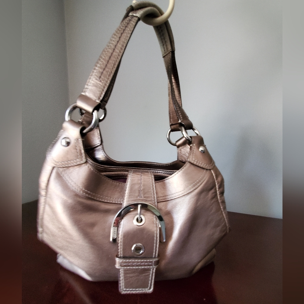 Coach  Rose Gold Leather LYNN Satchel Hobo Shoulder Purse Bag w/ Hang Tag